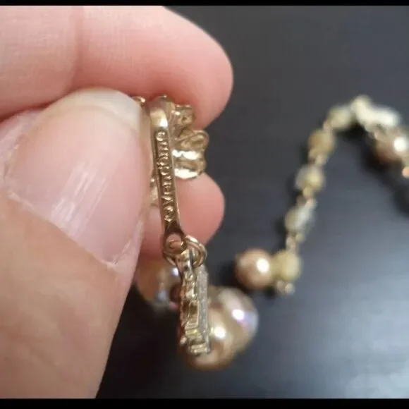 *RARE* STUNNING VINTAGE ESTATE SIGNED VENDOME GLASS DBL 16" NECKLACE - Picture 2 of 2